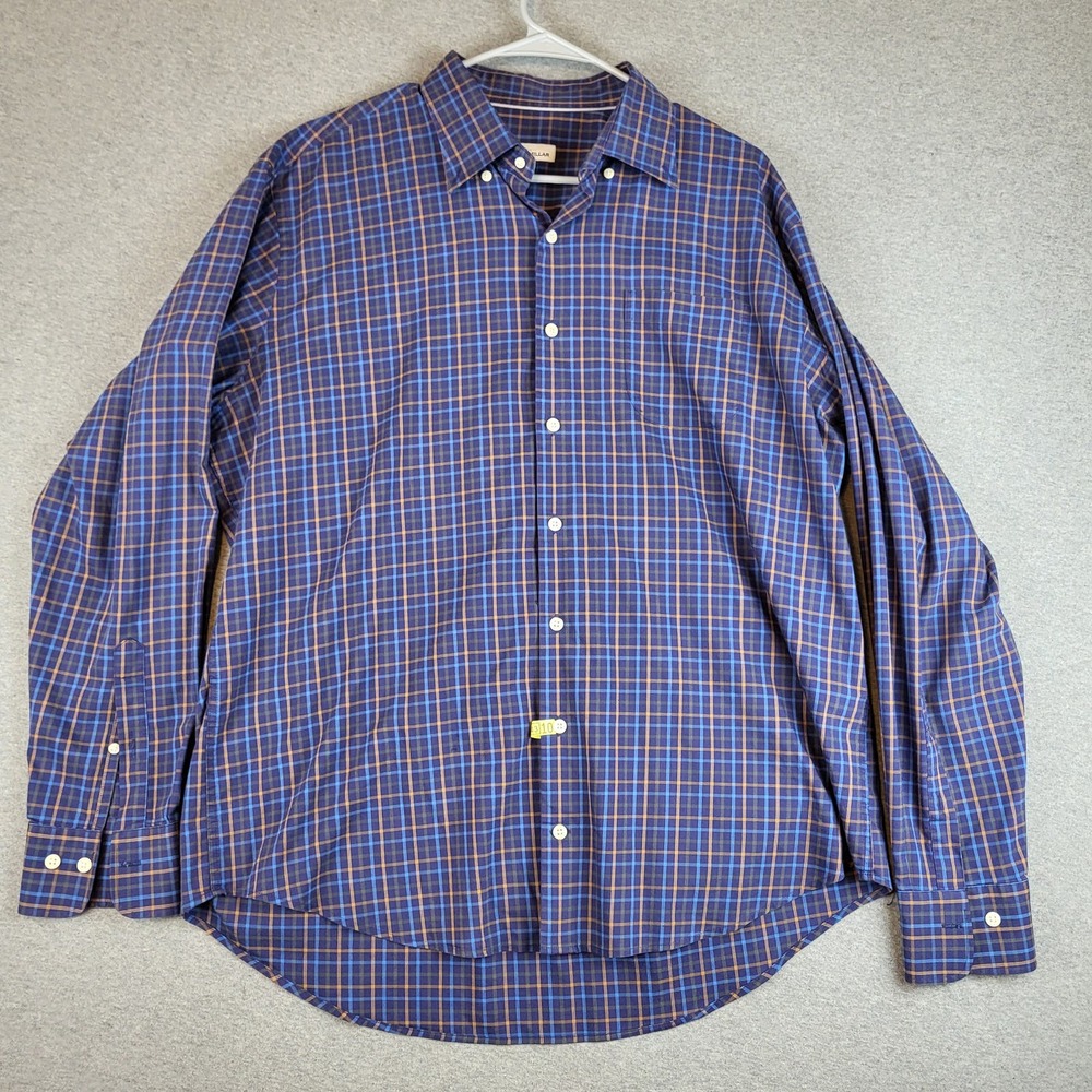 Peter Millar Shirt Mens XL Stretch Plaid Collared Long Sleeve Regular Button Up